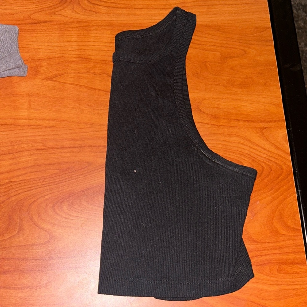 black halter crop top